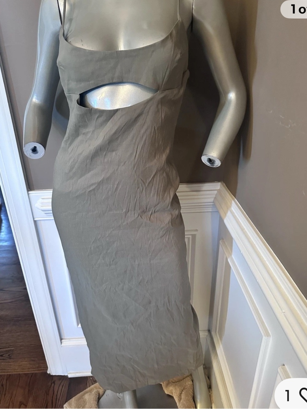 NWT ZARA Khaki Midi Dress Sz M